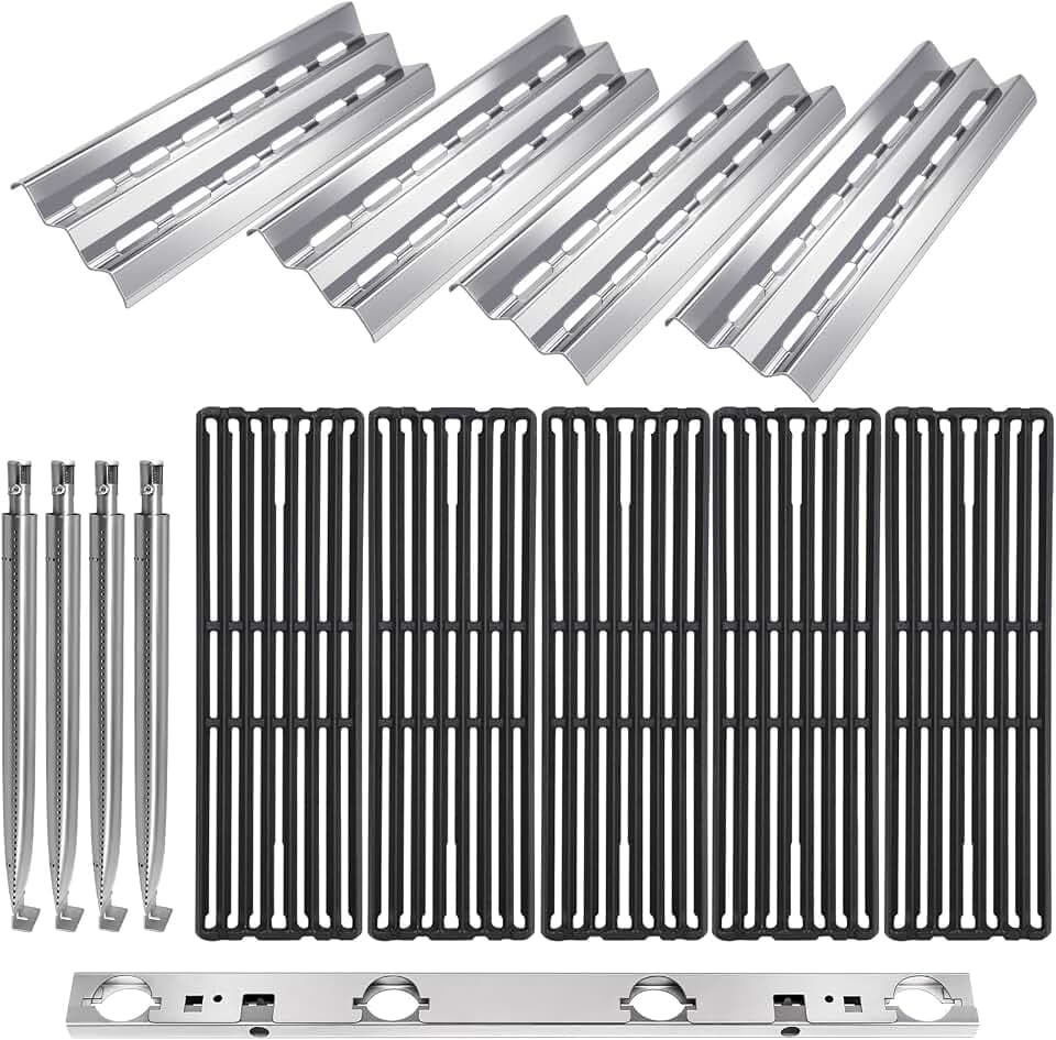 Hiorucet Grill Parts for Broil King 9561-54, 9561-57, 9561-64, 9561-67, Imperial XLS, Regal 420, Regal 440, Regal 490, Grill Grates, Heat Plates, Burner Tubes, Cross-Over Burner for Broil King Parts