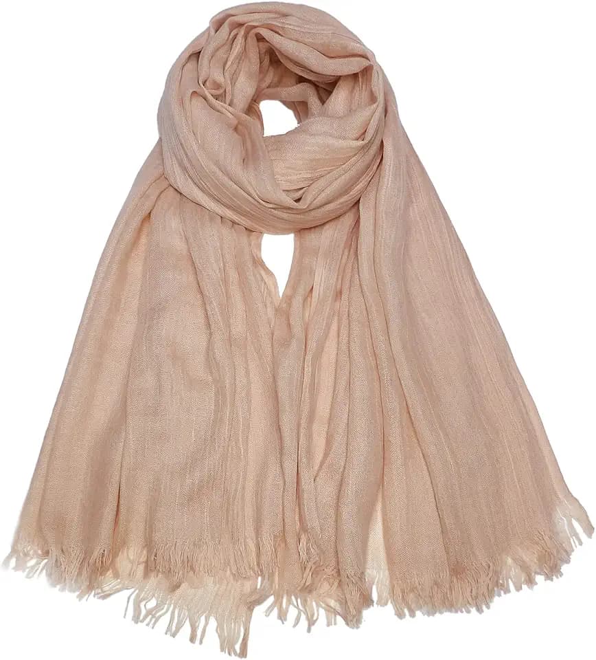 Damen Sommer Schals Baumwolle Leichte Große Lange Gaze Damenschal Eleganter Plain Tücher 75”×43”