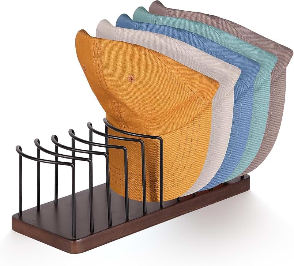 Hat Organizer for Baseball Caps Hat Holder Storage for 10 Hats Brown 1 Pack