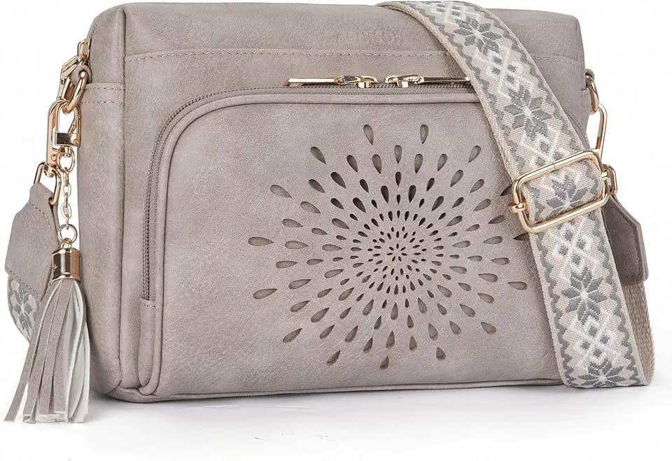 APHISON Crossbody Bags for Women, Vegan Leather Sunflower Crossbody Phone Purse Shoulder Handbags with Adjustable Strap