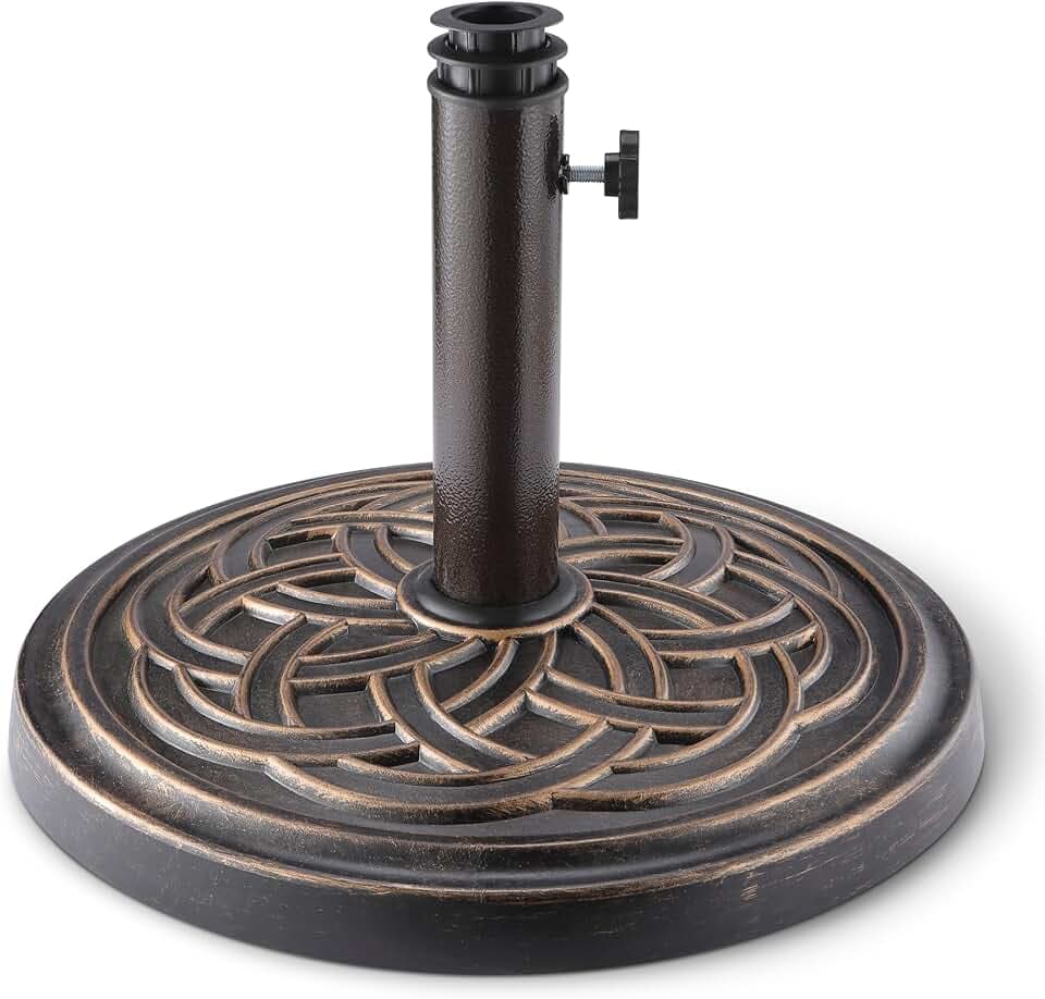 Amazon Basics Adjustable Patio Umbrella Stand, Black, 22 Pounds