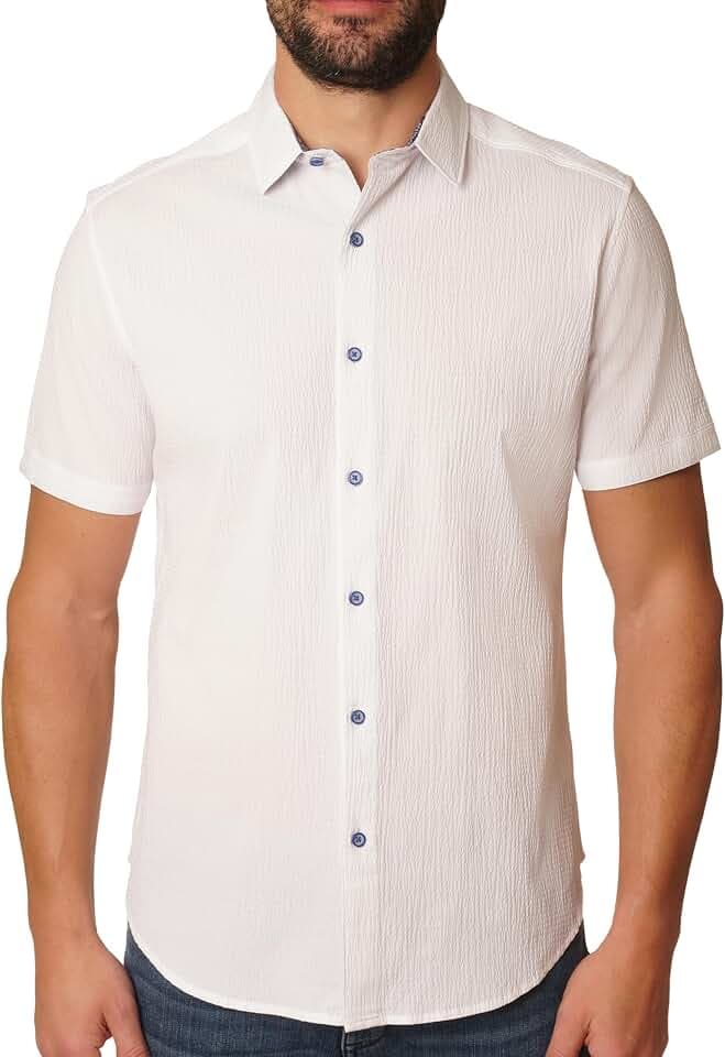 Robert Graham Men's Gilford Short Sleeve Woven Button Down Shirt