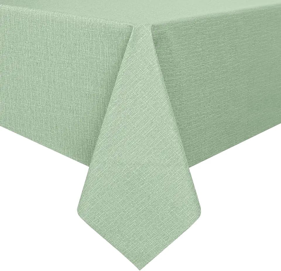 Romanstile Waterproof Vinyl Tablecloth Rectangle, 54 x 78 Inch, Sage