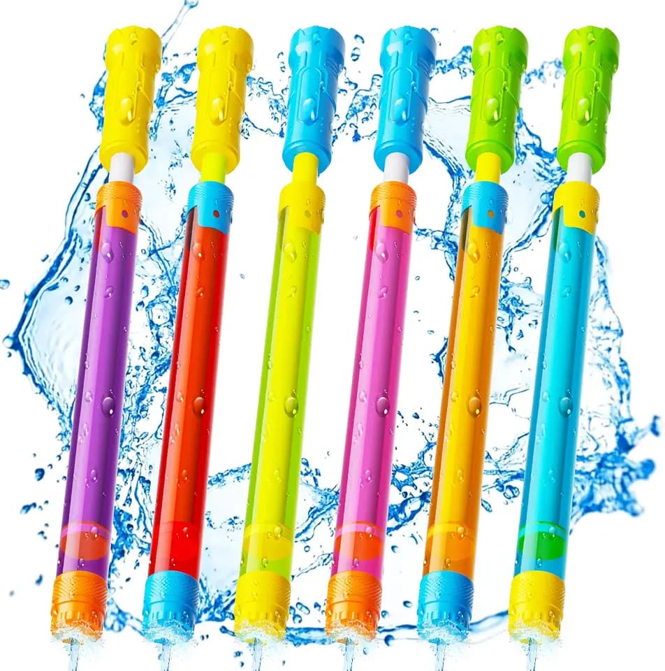 Water Gun Squirt Toys for Kids Adults Shoot Up to 40 Feet 6 Pack