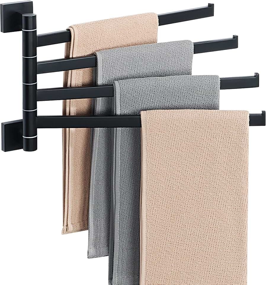 Mooche 180° Drehbarer Handtuchstange, 26cm 4-armig Handtuchhalter