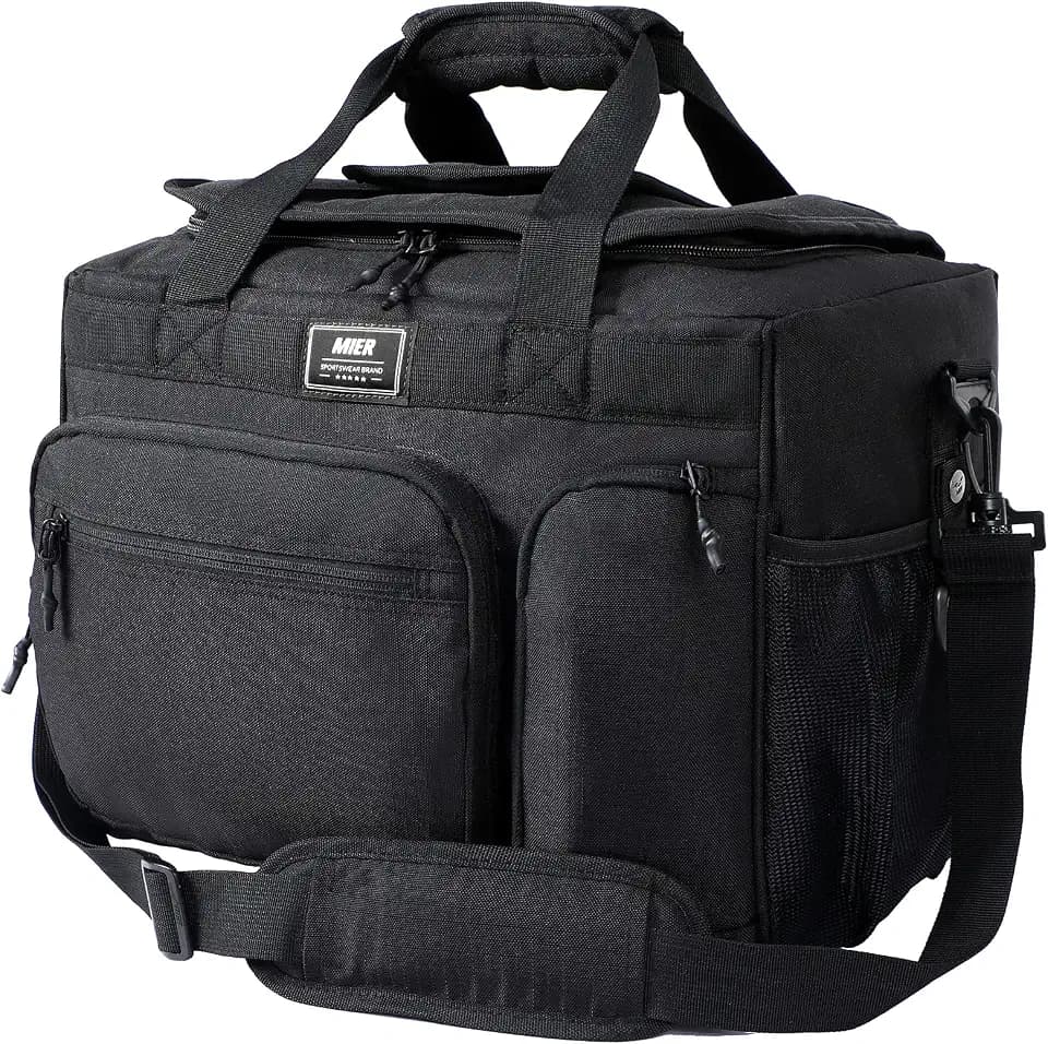 MIER 30L Extra Large Soft Cooler Bag with Trolley Strap, 45-Can, Black