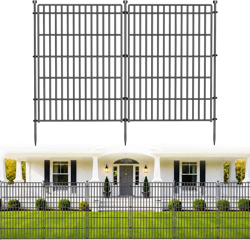 No Dig Garden Fence, Dog Fencing Outdoor for Yard, 10 Panels