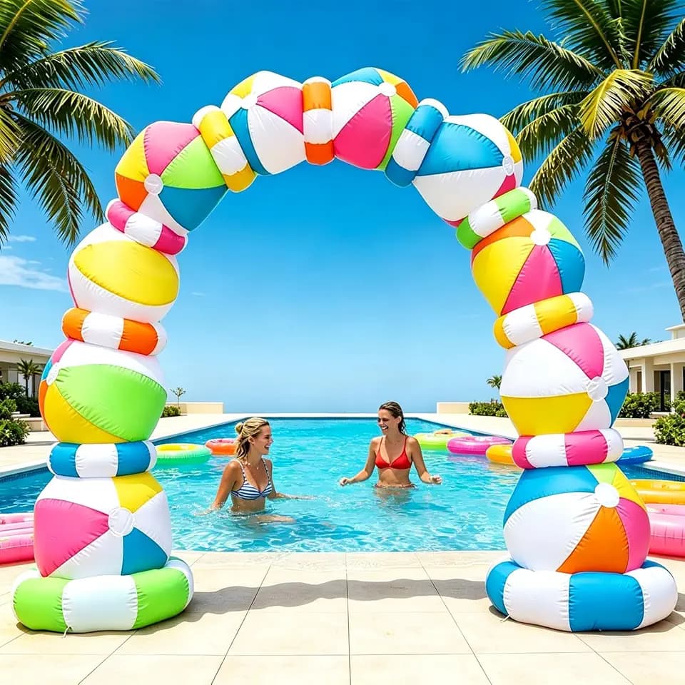 8 FT Inflatable Beach Ball Arch Summer Outdoor Decoration