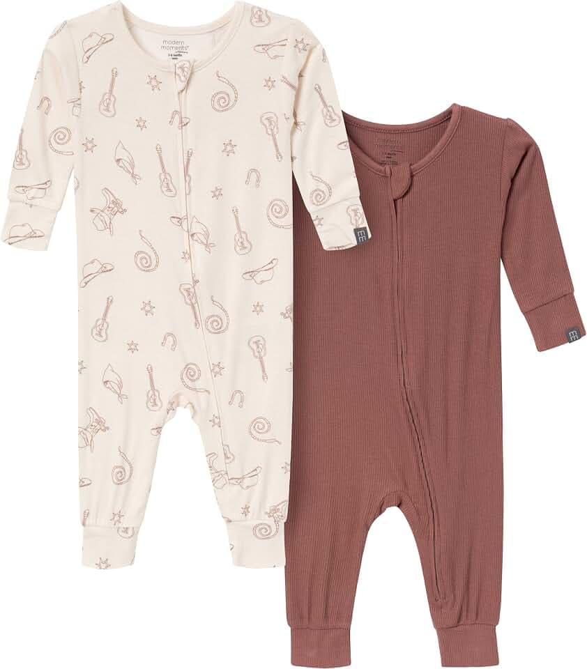 Modern Moments by Gerber Baby Viscose 2-pack Footless Tight Fitting Pajamas