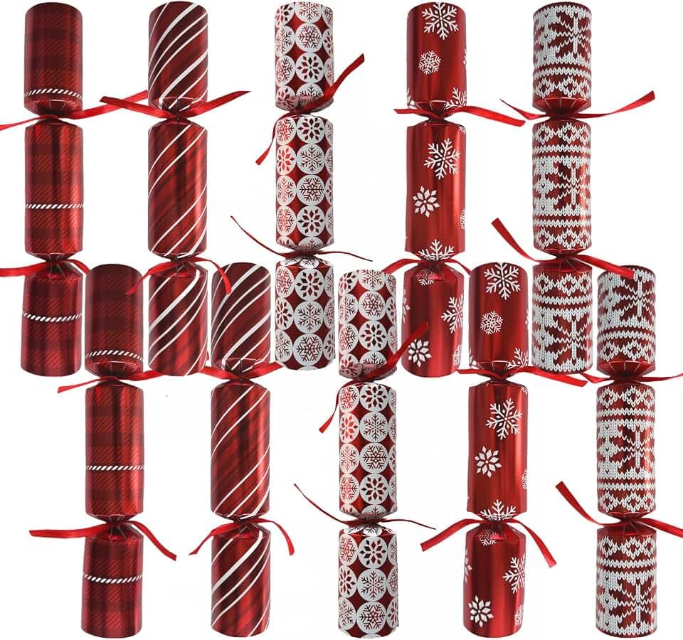 10 Pcs Weihnachten No-snap Party Tisch Favors, themed Holiday Supplies mit Party Hut, kleines Geschenk im Inneren für Kinder Erwachsene Weihnachten Geschenks (traditionell)