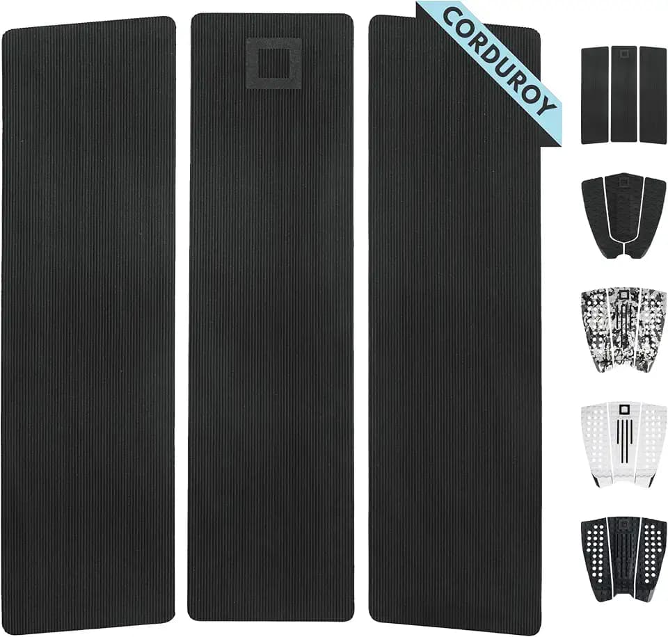 3-Piece Traction Pad - Arch, Flat, or Front - Maximum Grip, Super Strong 3M Adhesive - Fits All Surfboards: Shortboard, Fish, Longboard, SUP, Skimboard - Stomp or Deck Pad