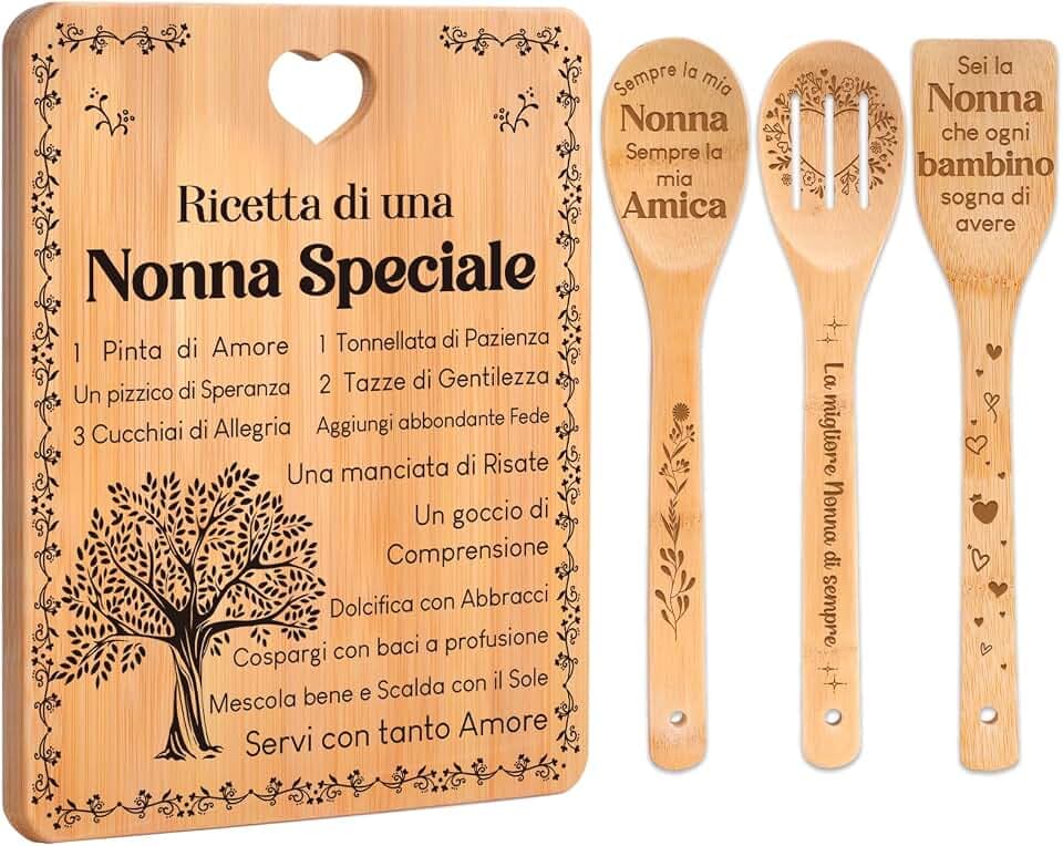 Geschenk für Großmutter, Geschenk für Großeltern – Schneidebrett-Set aus