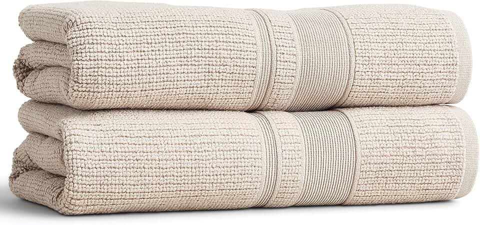 Preston Lane Douro Bath Towels 2 Pack, 54.25 x 26.5 in, Clay
