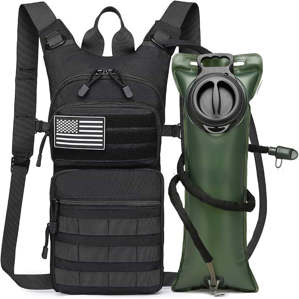 Insulated Water Hydration Pack Bag with 3L TPU Bladder Tactical Molle Hydration Backpack for Hiking Cycling Running
