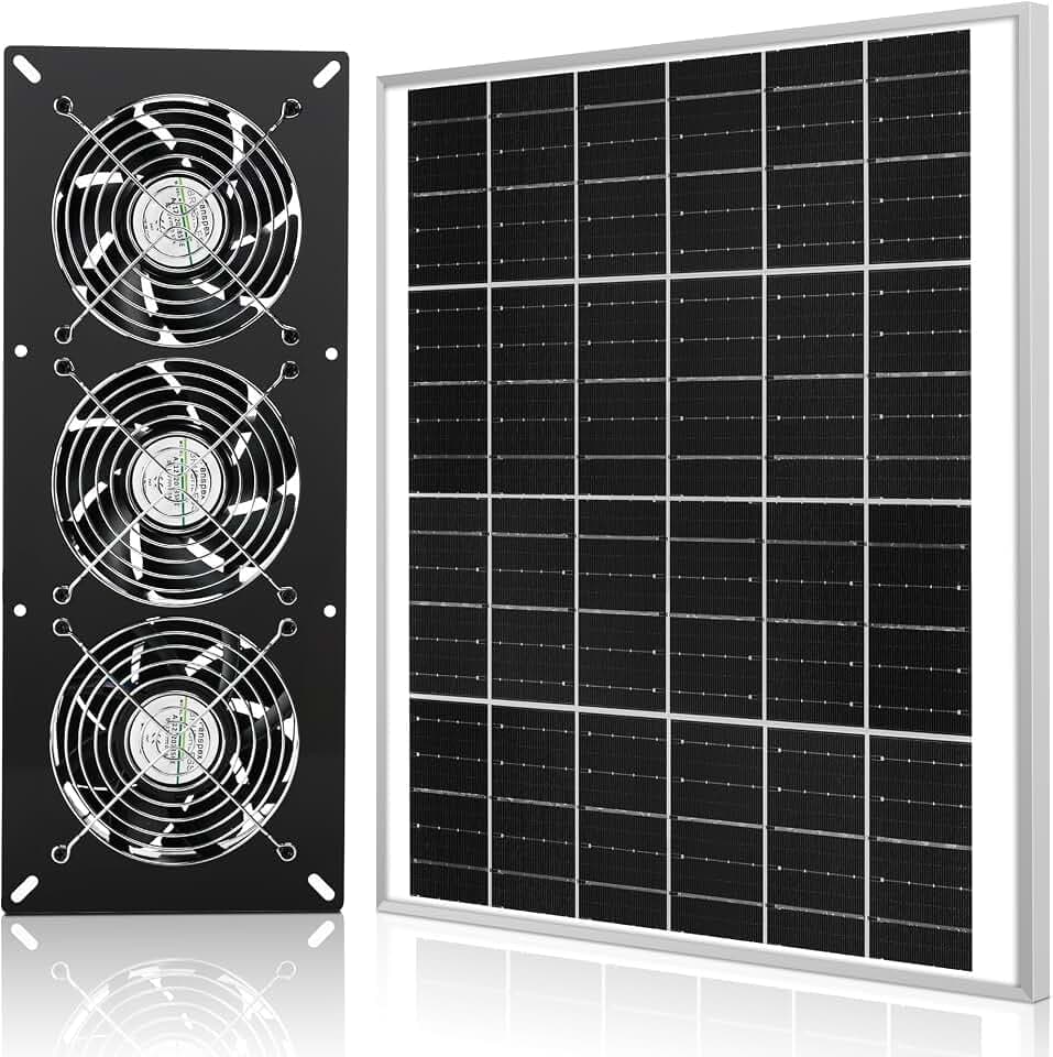 Fanspex Solar 3 Fan Kit Waterproofed for Chicken Coop, Greenhouse & Shed