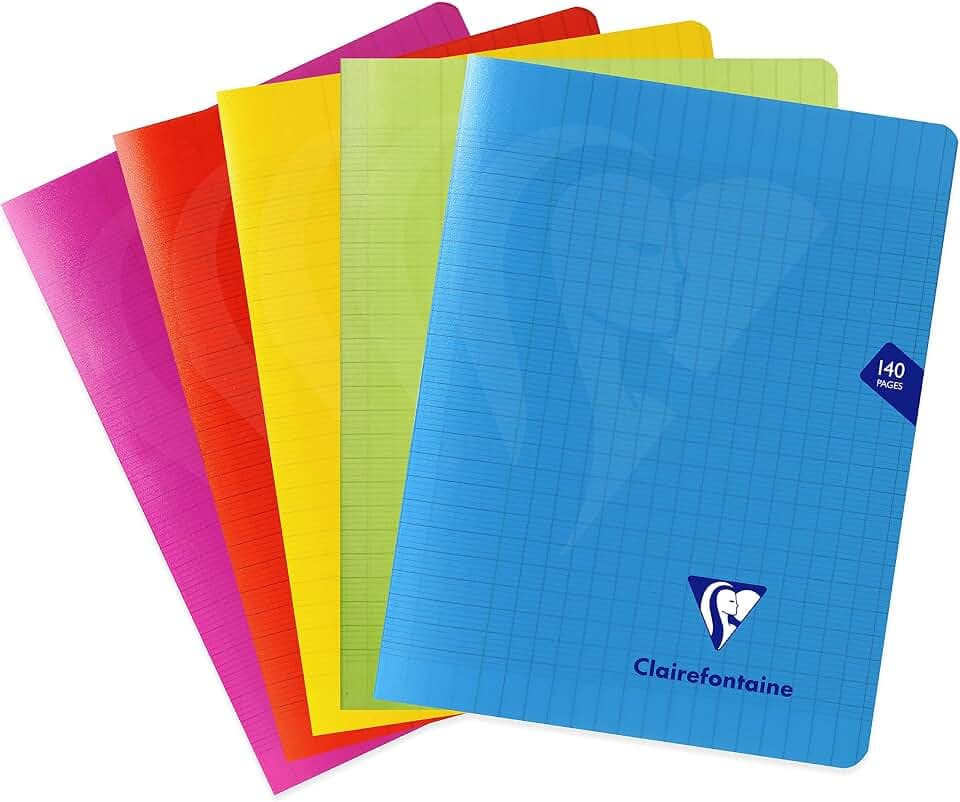 Clairefontaine 303781Cpack 5 Hefte Mimesys 17x22cm 70 Blatt Seyes sortiert