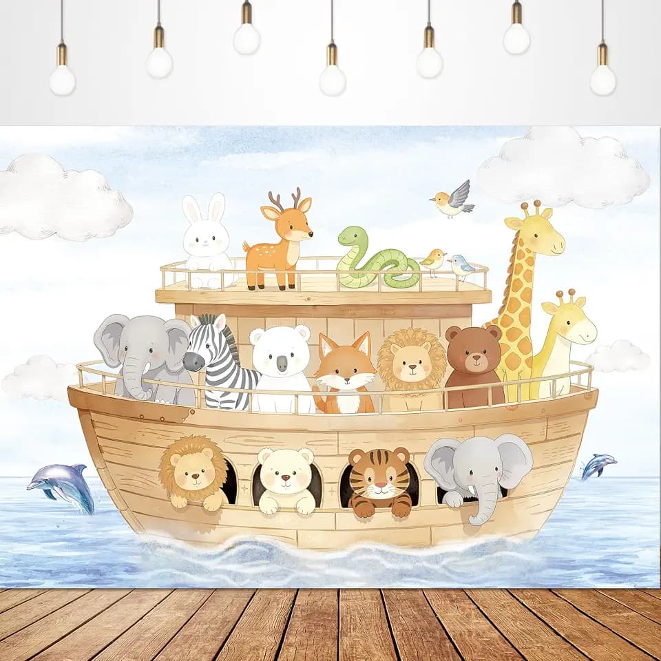 Noah's Ark Backdrop 7x5ft Baby Shower Party Decorations