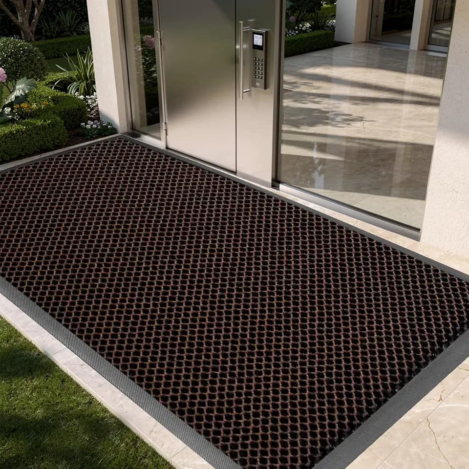 Vicwe Indoor Outdoor Door Mat, 35"x59" Heavy Duty Stretch Mesh Doormat