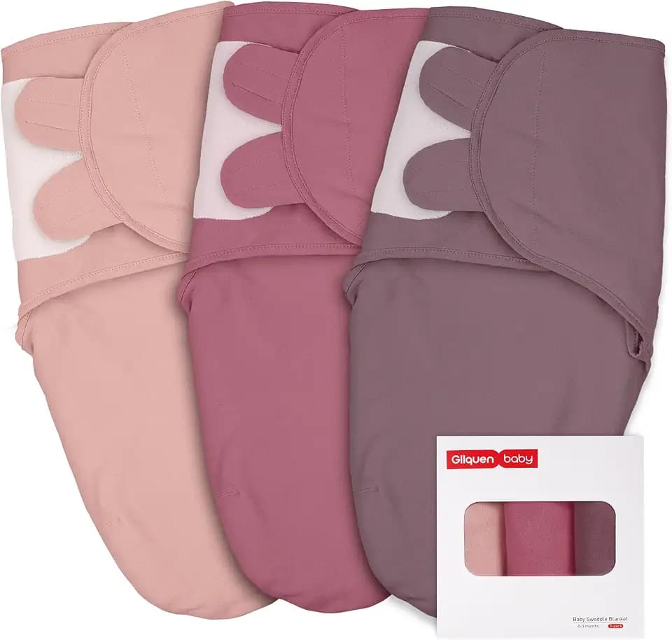 GLLQUEN 3er Pack Pucksack Baby 0-3 Monate aus 100% Bio Baumwolle Öko-Tex