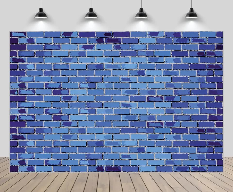 6x4ft Blue Brick Wall Photo Backdrop