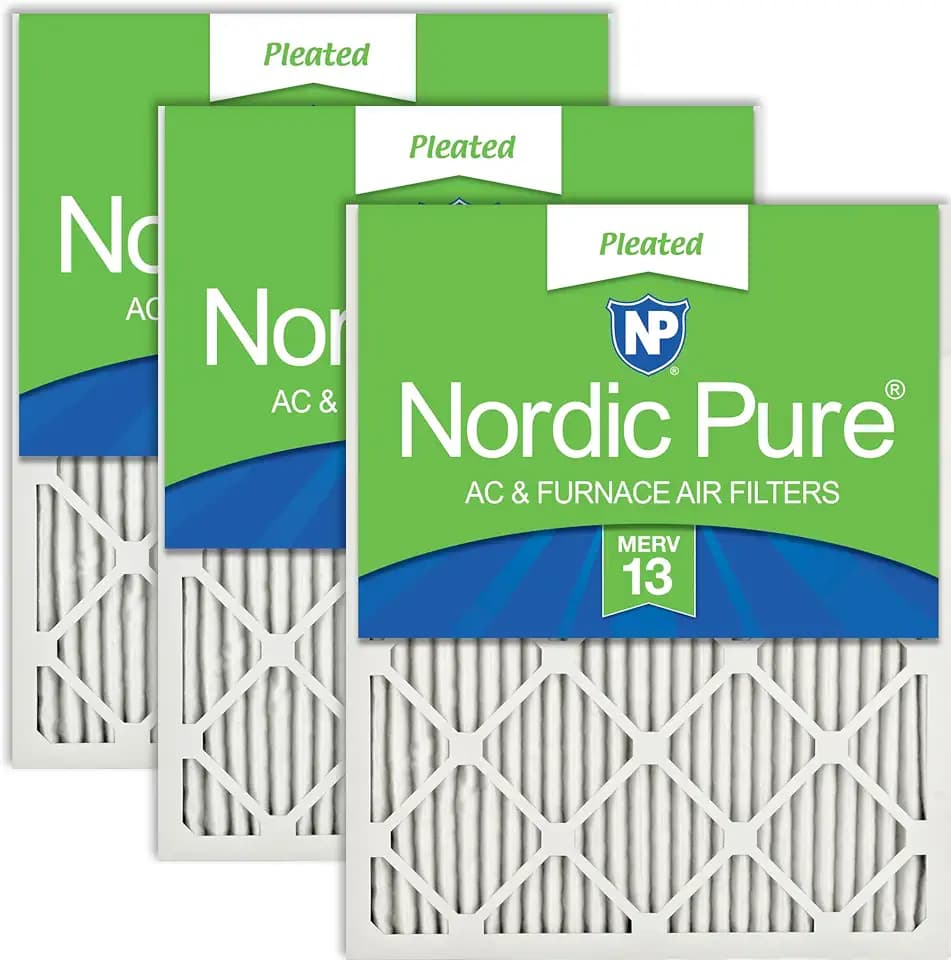 Nordic Pure 25x25x1 Pleated MERV 13 Air Filters 3 Pack