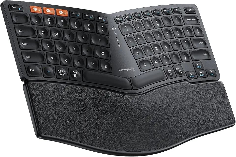 ProtoArc EK04 Mini Compact Wireless Ergonomic Keyboard - Black