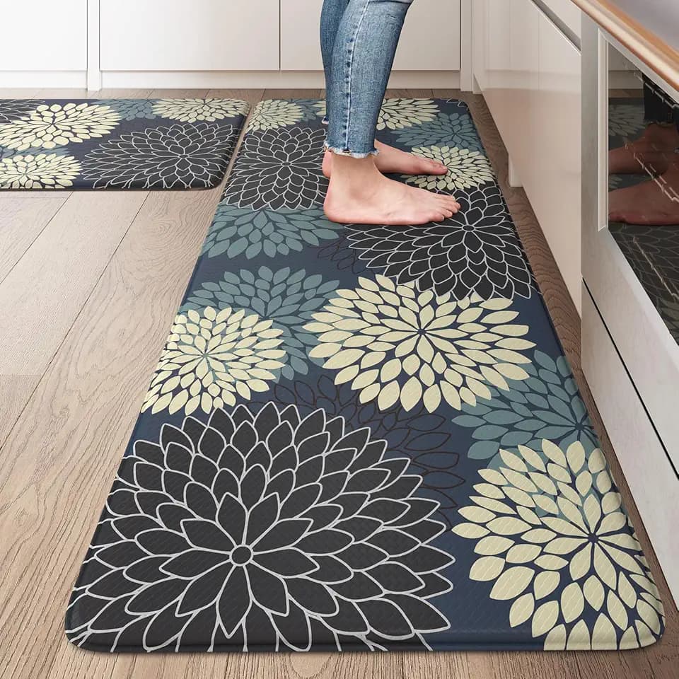KIMODE Anti Fatigue Mats for Kitchen Floor Comfort Cushioned Rugs Sets of 2