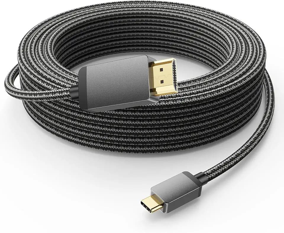 4K Long USB C to HDMI Cable 30FT, High Speed Type-C to HDMI Cord-Braided