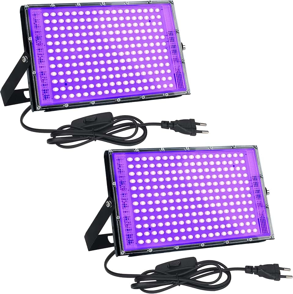 LED Schwarzlicht Strahler 150W, 395‑400nm UV Licht,IP65 Wasserdicht,2 Stück