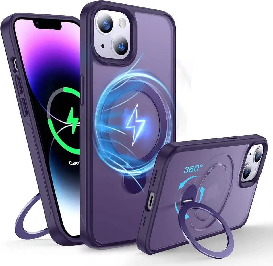 360° Spin Magnetic Ring for iPhone 14 Plus/15 Plus Case with MagSafe