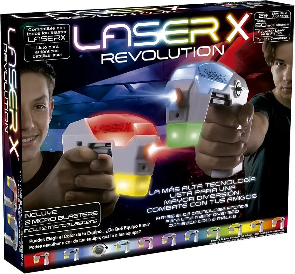 Bizak Laser X Mircro B2 Blaster (62948168), lokalisieren Sie Ihren Gegner, Laden und schießen, schießen Sie Ihre Gegner aus Einer Entfernung von bis zu 60 Metern, drinnen oder draußen, bei Nacht oder