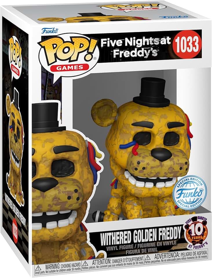 Funko POP! Games: Five Nights at Freddy's (FNAF) - Withered Freddy | Offizielles Gaming Merch - Vinyl Sammelfigur als Regal Deko - Geschenkidee zum Geburtstag für Fans und Sammler