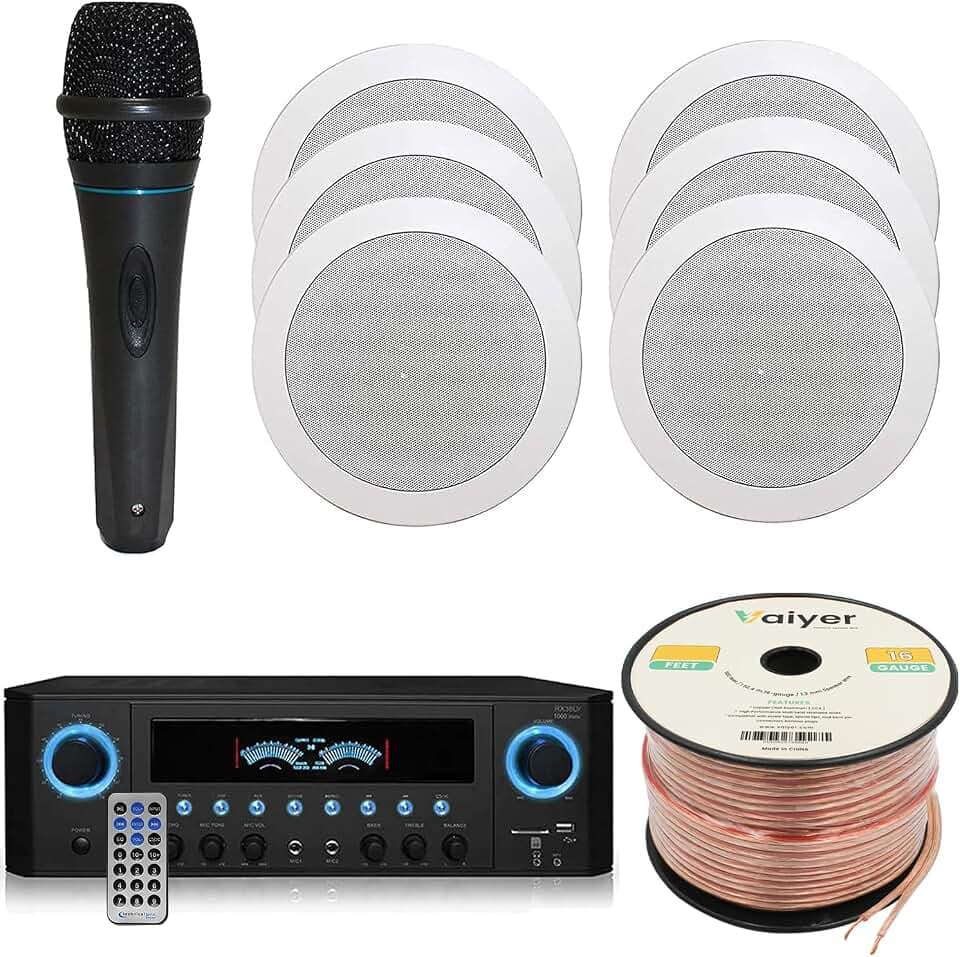 Home Theater System Kit 1000 Watts Amplifier w/USB, SD Card Inputs