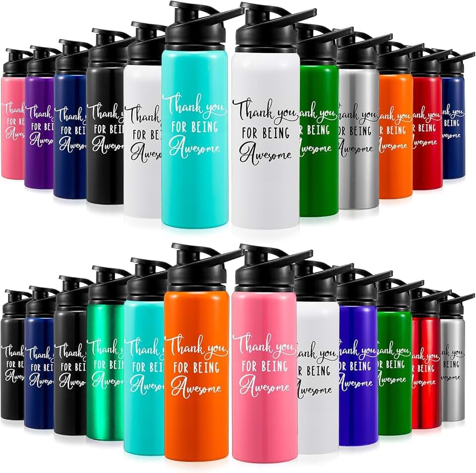 Bokon 24 Pack Aluminum Water Bottles Bulk Leakproof with Twist Cap,20 oz