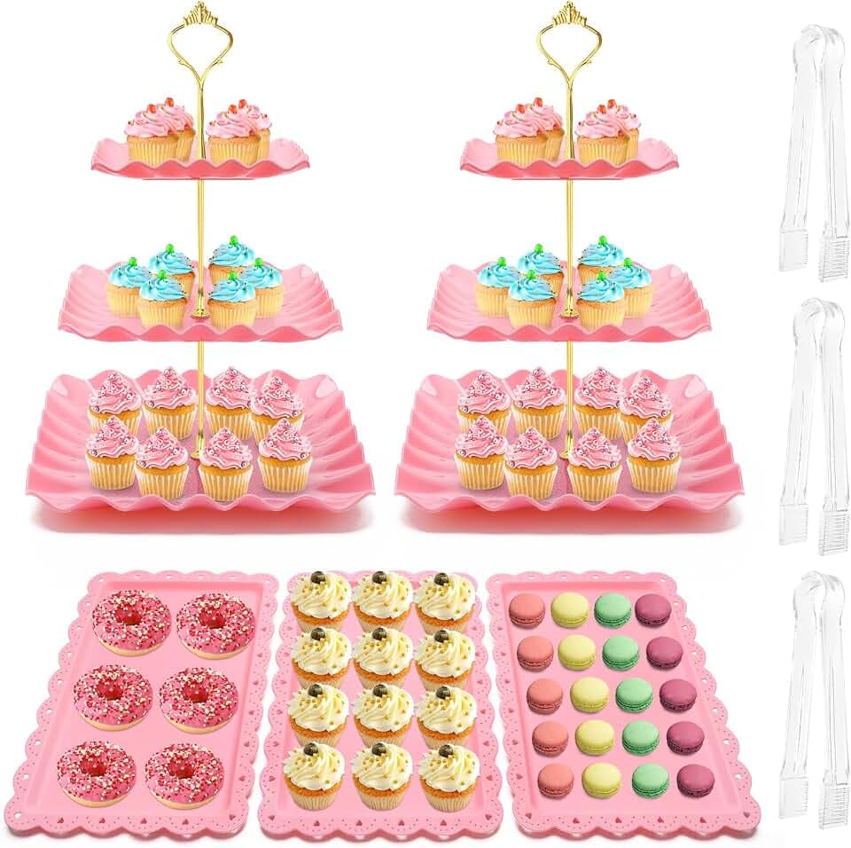 Coitak 8 Pieces Cupcake Stand Set, Dessert Tower Tray for Tea Party