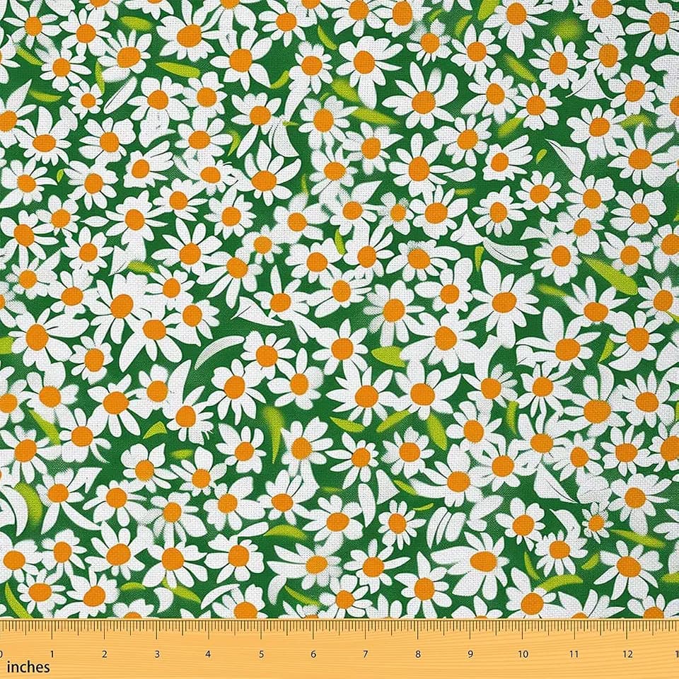 Feelyou Daisy Floral Fabric by The Yard Soft 2 Yards
