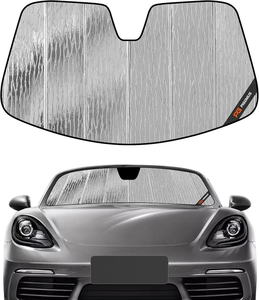 Pigenius Windshield Sun Shade for Porsche 718 Box-Ster,2017-2026,Durable Front Window Sun Shade Shield, Adaptable Summer Winter Sunshade