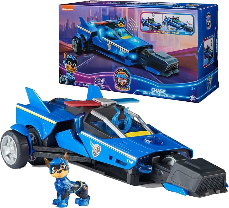 Paw Patrol Mighty Movie Chase’s Mighty Transforming Cruiser & Figure