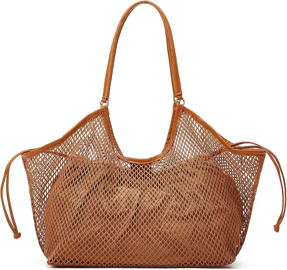 2 Pcs Crochet Tote Bag Women Mesh Summer Beach Bags Slouchy Shoulder Hobo Purse Large Vacation Travel Tote Handbags 2026