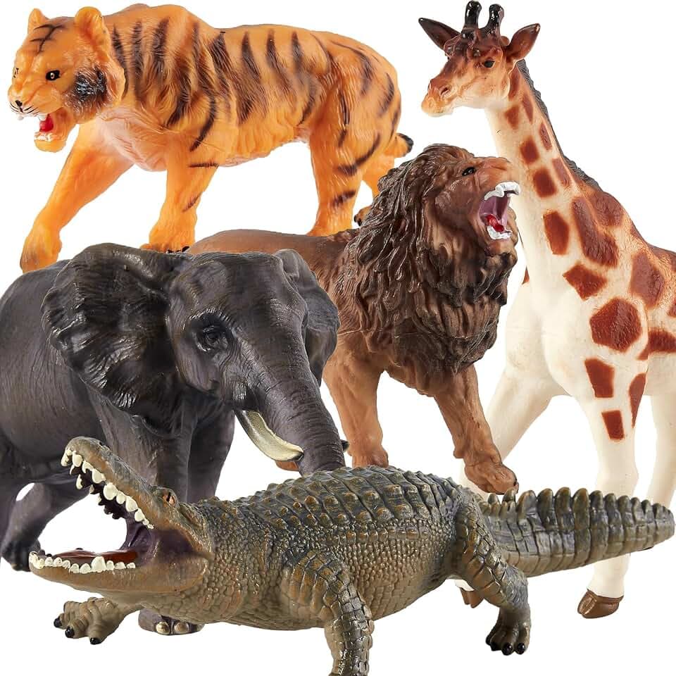 LINFUN KIDS Groß Dschungel Wild Tierfiguren Set Safari Spielfiguren