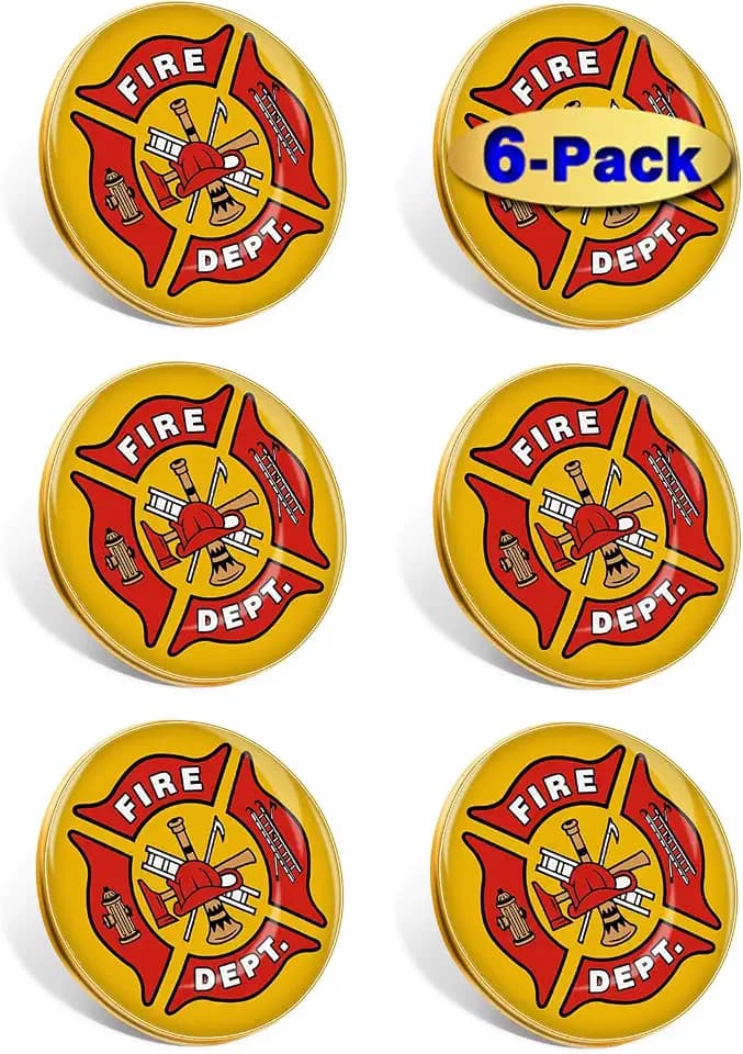 12/50/100 Pcs Fire Department Lapel Pin (1 in)-Fire Rescue Fireman Firefighter Badge Service Pins
