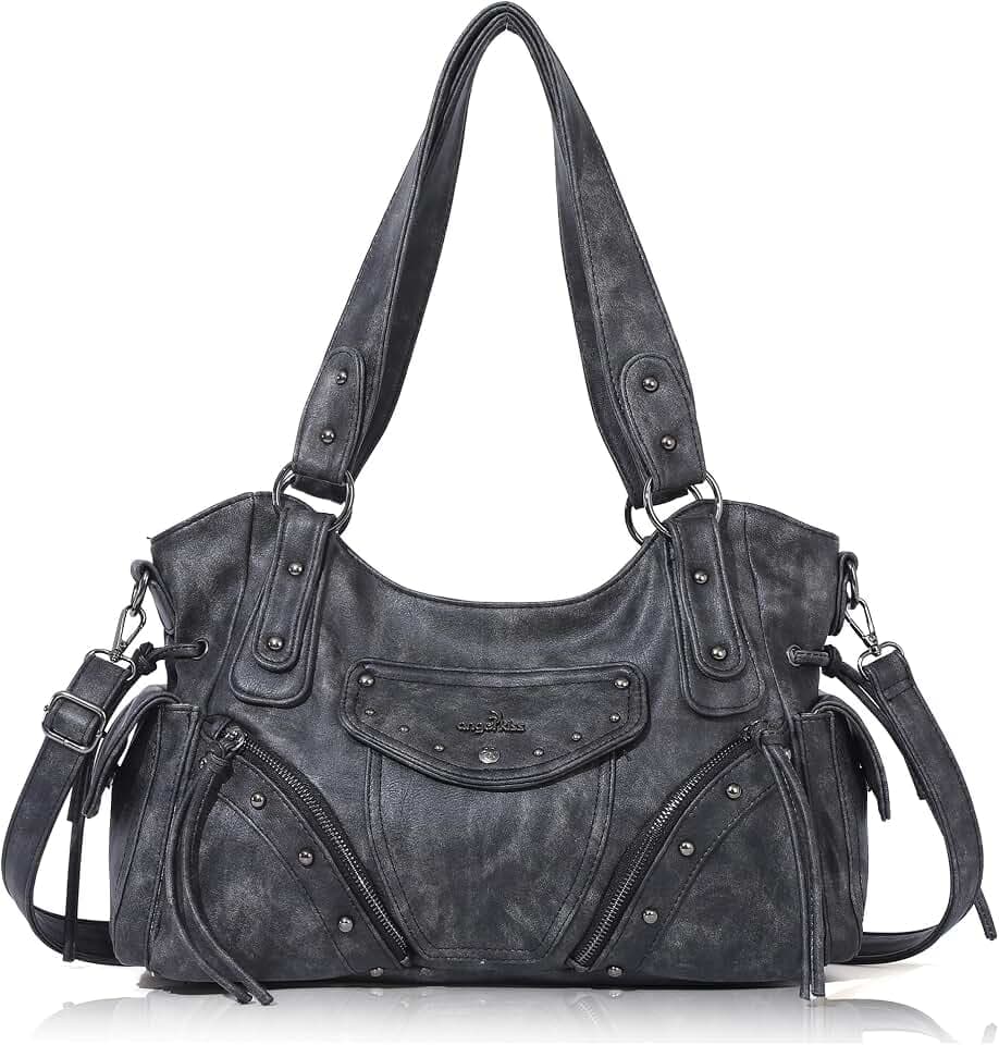 Angel Kiss Hobo Bag for Women Retro Leather Purses and Handbags Roomy Soft Ladies Satchel Bags with Crossbody Strap