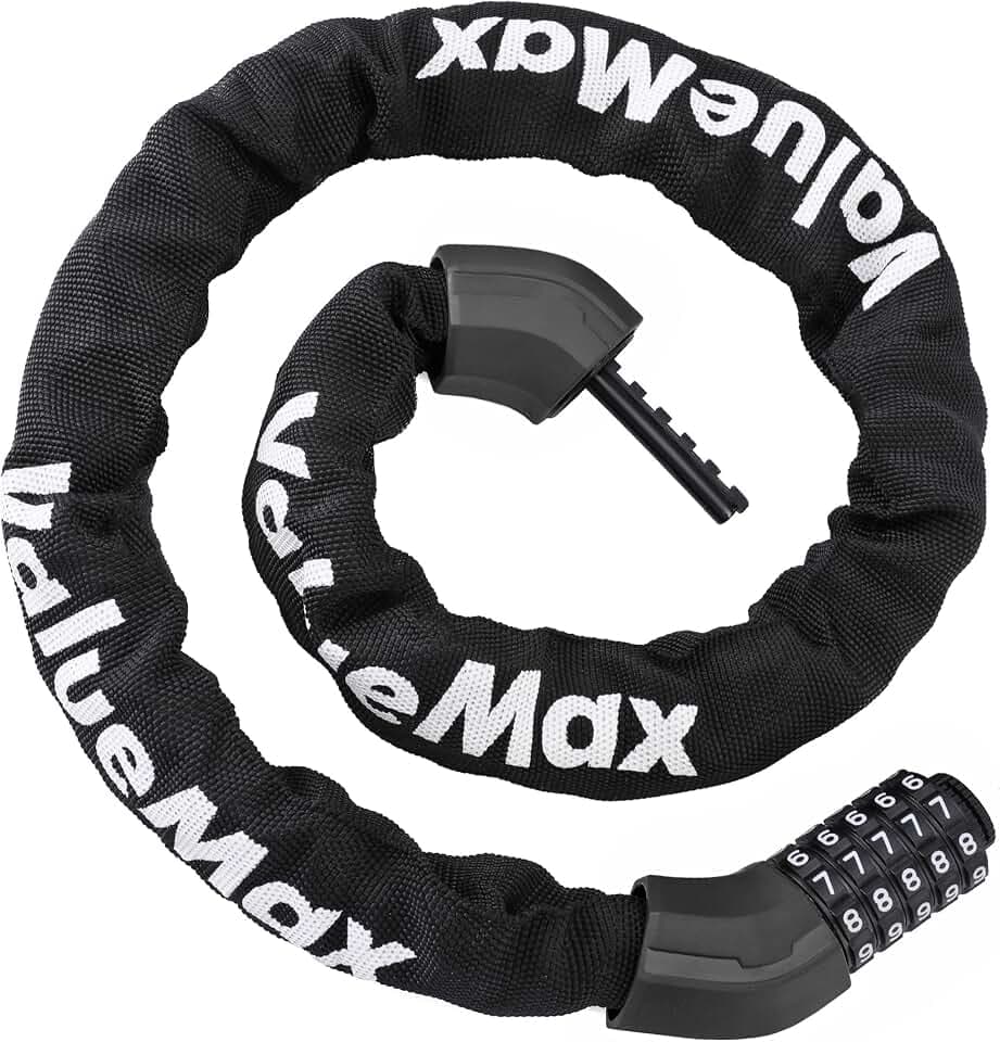 ValueMax Fahrradschloss Zahlenschloss Kettenschloss 100cm, 8mm dicke