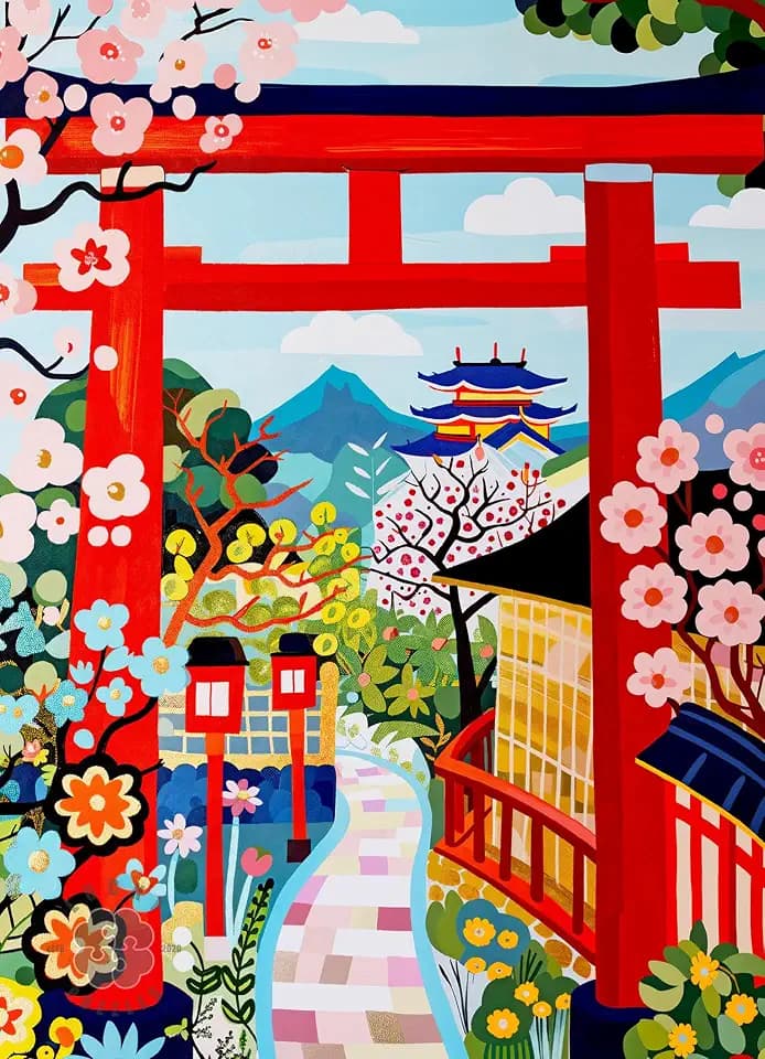 Lucky Puzzles | Jigsaw Puzzles for Adults | Spring Gates of Kyoto