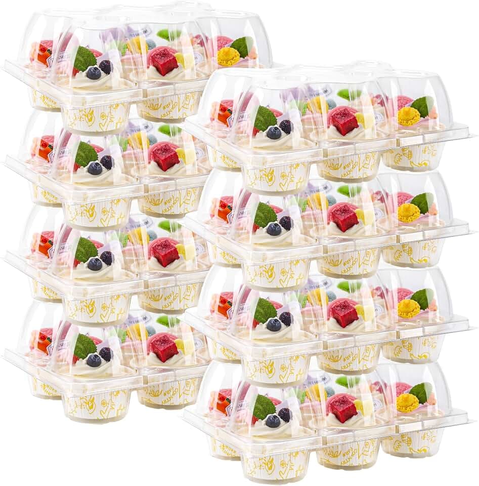 NPLUX 15 Pack 6 - Count Cupcake Containers for 90 Cupcakes