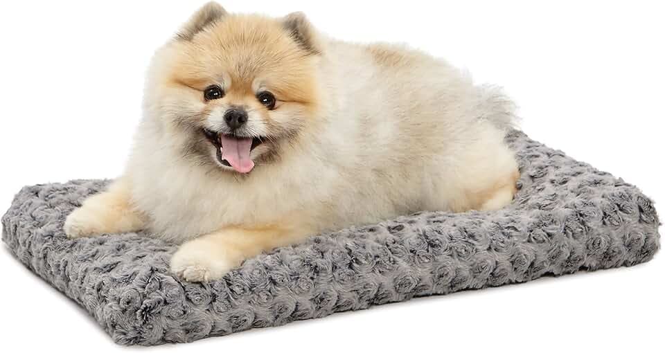 MidWest Homes for Pets XS QuietTime Deluxe Gray Ombré Swirl Plush Pet Bed, Machine Washable, Non-Skid Bottom, Soft Crate Mat for 22-inch Crates