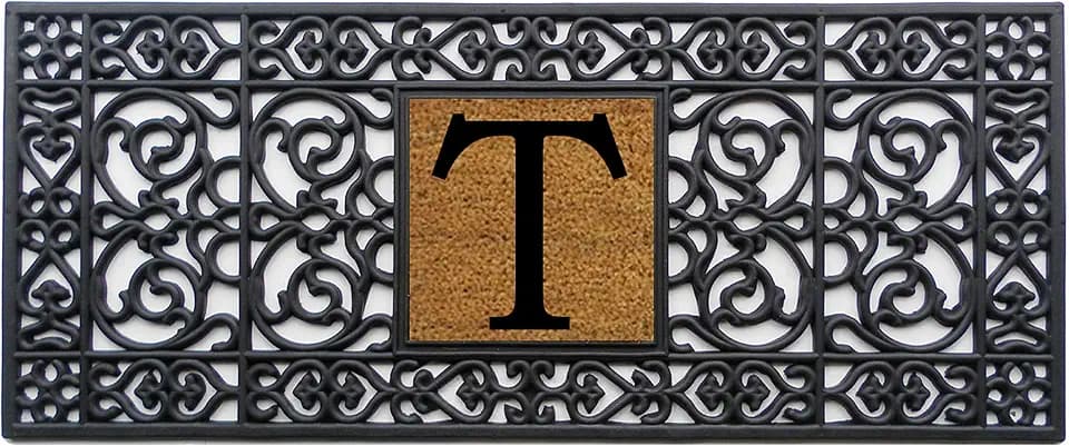 Calloway Mills 170011741T Rubber Monogram Doormat, 17" x 41" (Letter T)