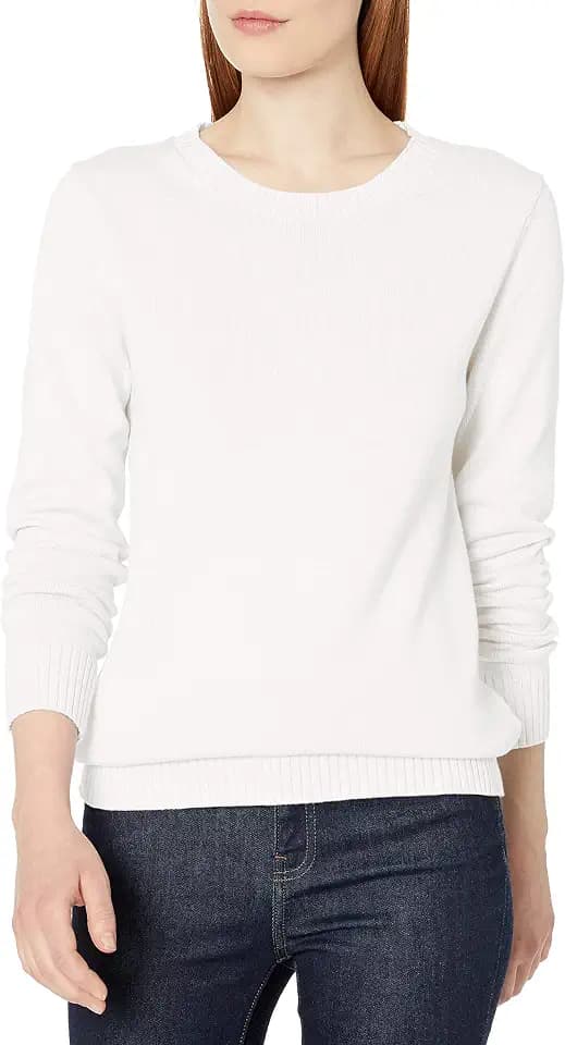 Amazon Essentials Women's Lightweight Soft Crewneck Sweater, 100% Cotton, Plus Size Available
