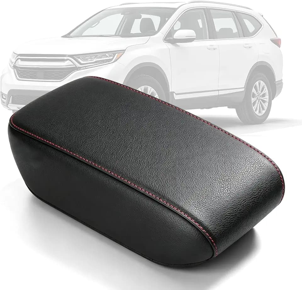 AOMSAZTO Armrest Cover for 2012-2016 Honda CRV Car Cover Black Red Stiches