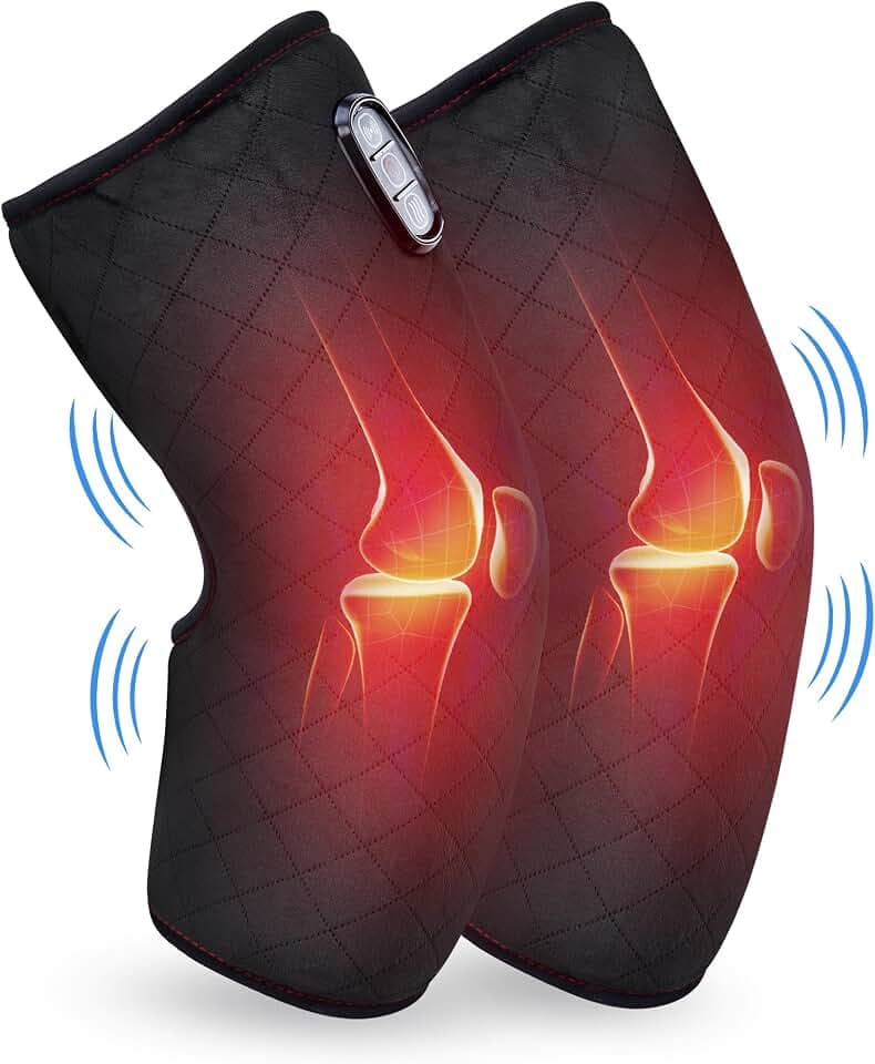 COMFIER Knie Massagegerät mit Wärme, Vibration Knie-Massagegerät, beheizte Kniebandage Wrap für Stress Relief,Geschenke für Männer und Frauen